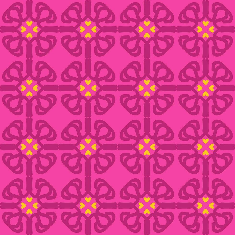 pink violet yellow mandala art seamless pattern floral creative design background vector illustration