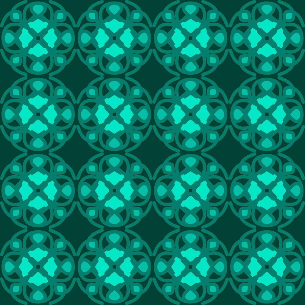 blue turquoise aqua menthe mandala art seamless pattern floral creative design background vector illustration