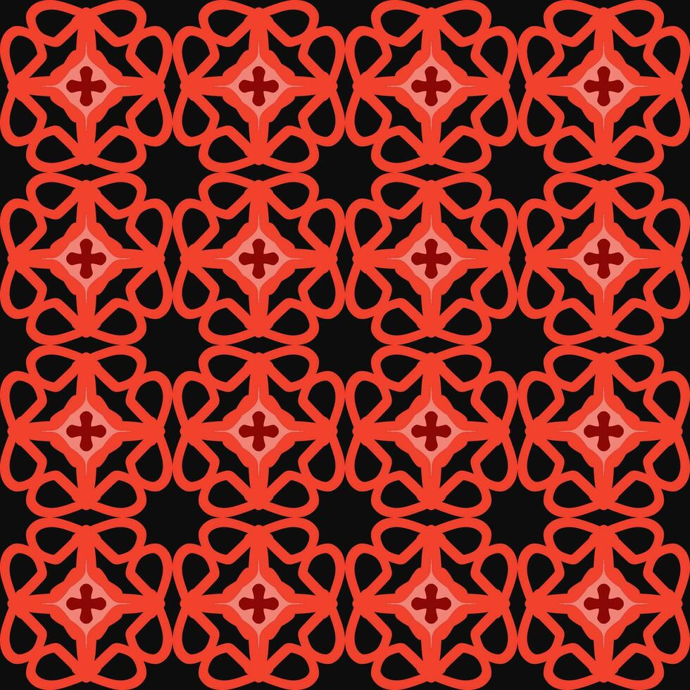 negro rojo mandala Arte sin costura modelo floral creativo diseño antecedentes vector ilustración