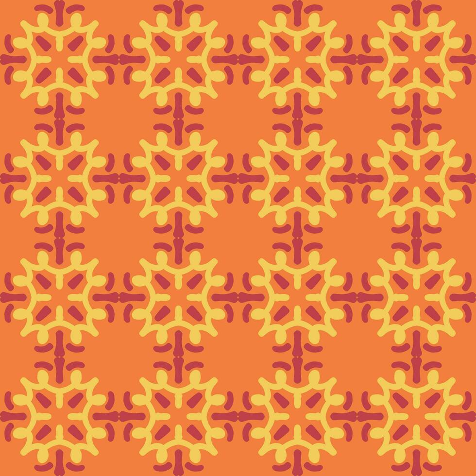 naranja rojo melocotón mandala Arte sin costura modelo floral creativo diseño antecedentes vector ilustración