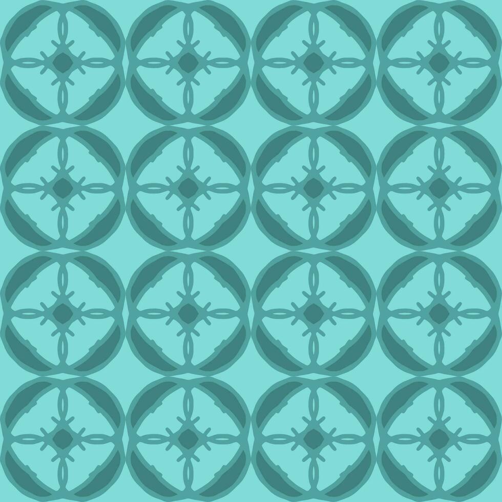 blue turquoise aqua menthe mandala vintage floral interior seamless flat design background vector illustration