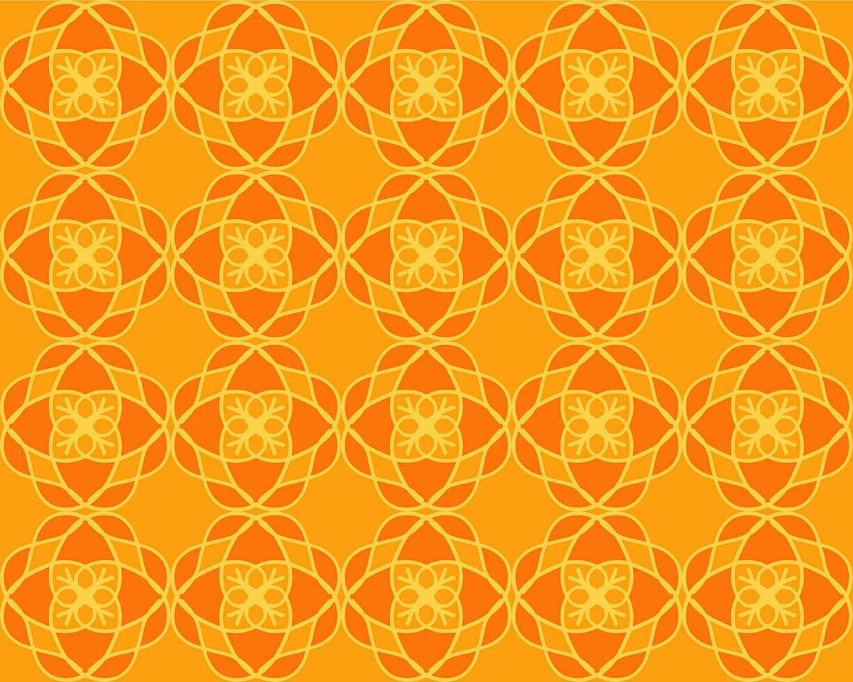 orange yellow light gold bright mandala vintage floral interior seamless flat design background vector