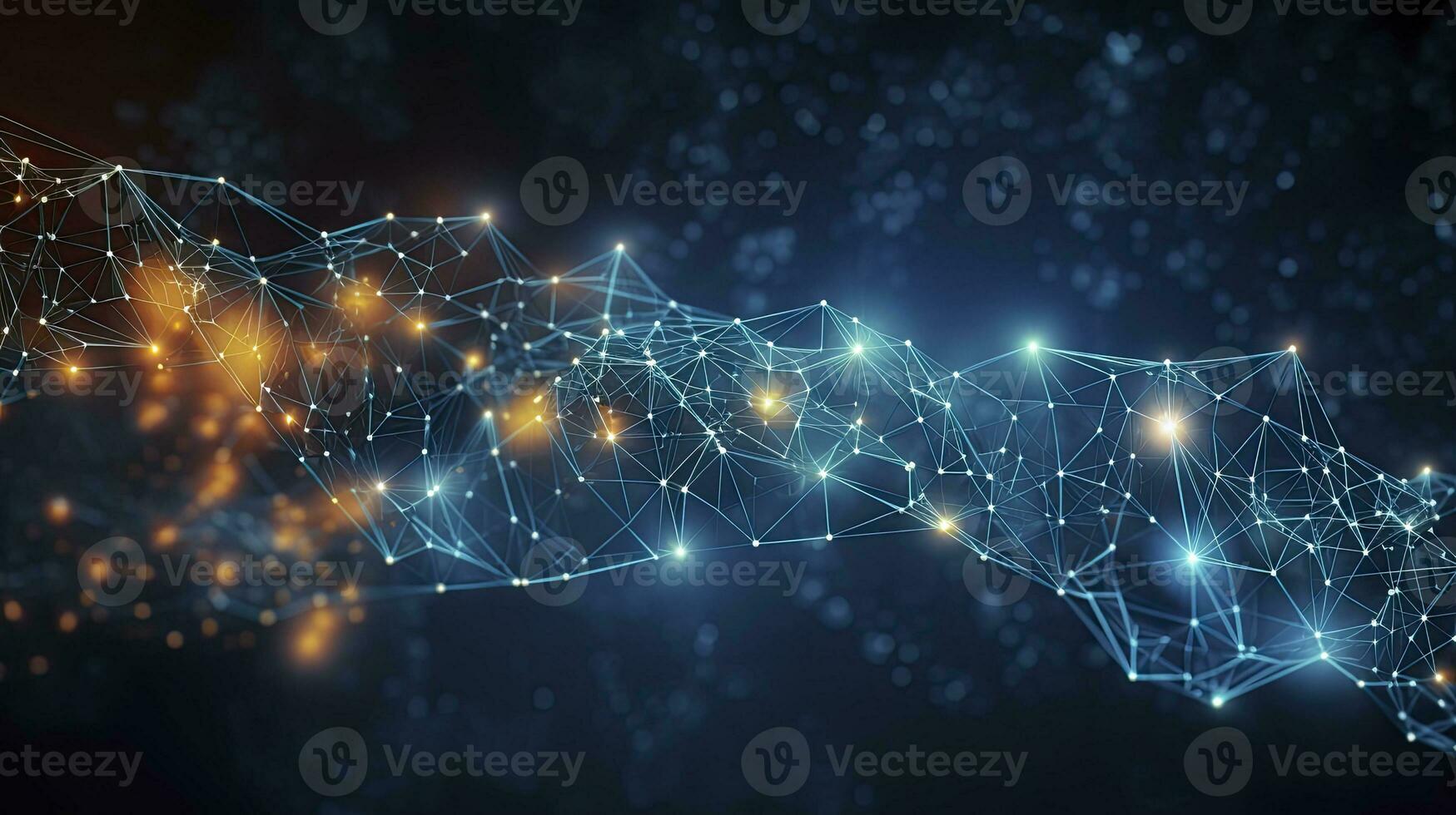 AI generated Abstract Digital Connections with Data and Blockchain Technology. AI Generated photo