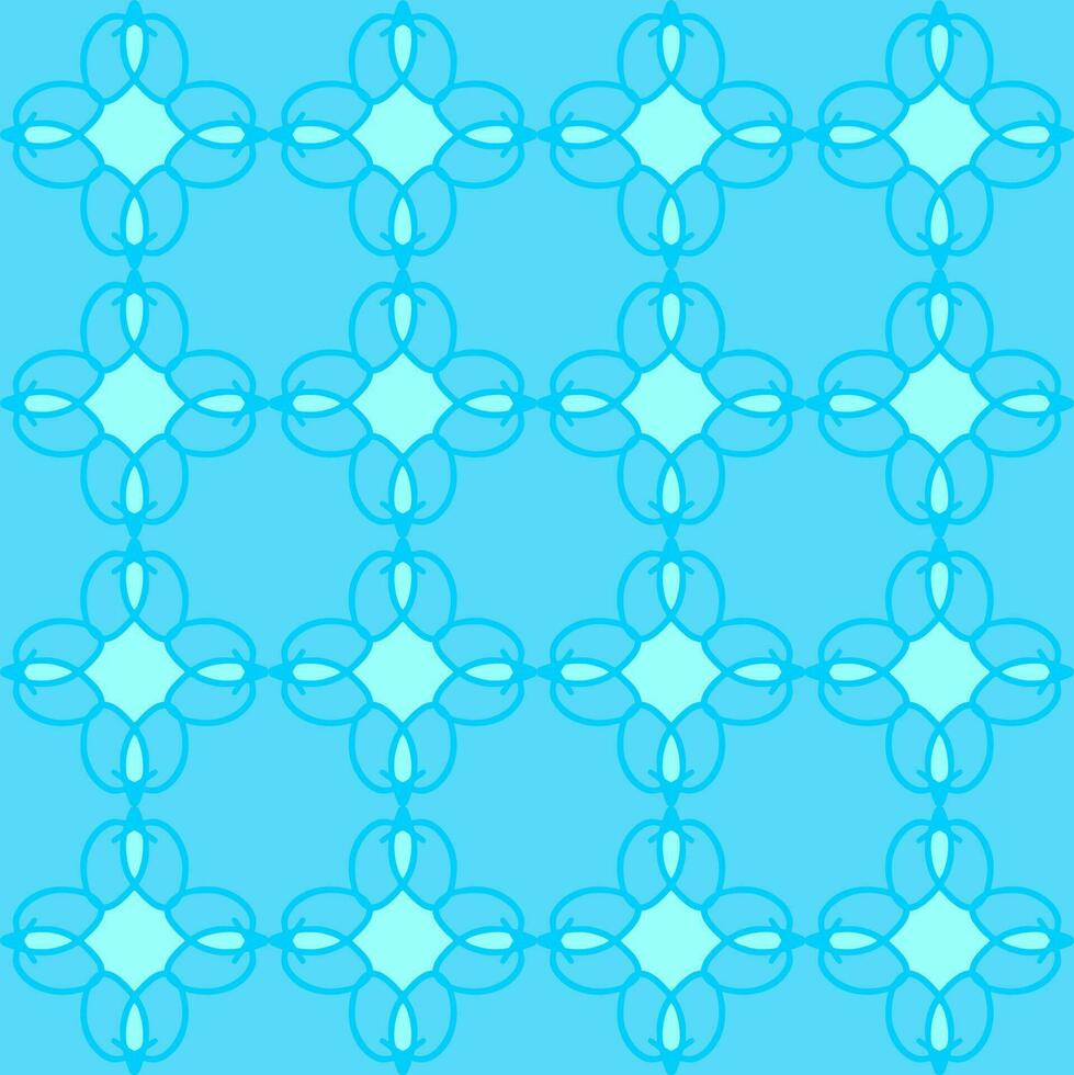 blue turquoise aqua menthe vintage floral interior seamless flat design background vector illustration
