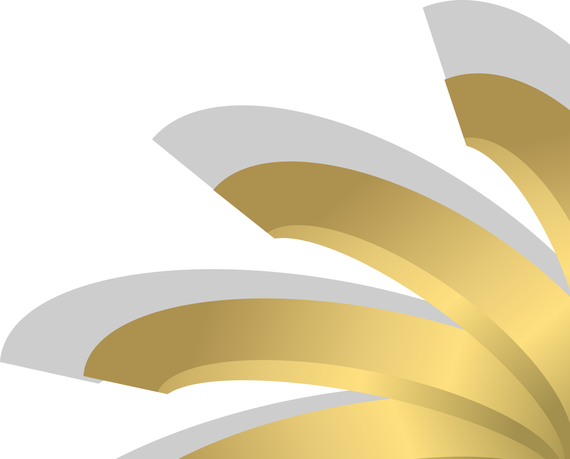Gold silver rounded corner. Corner design element 35920870 PNG