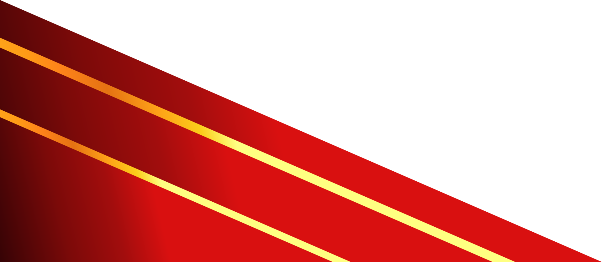 Red with gold stripe corner. Corner design element png