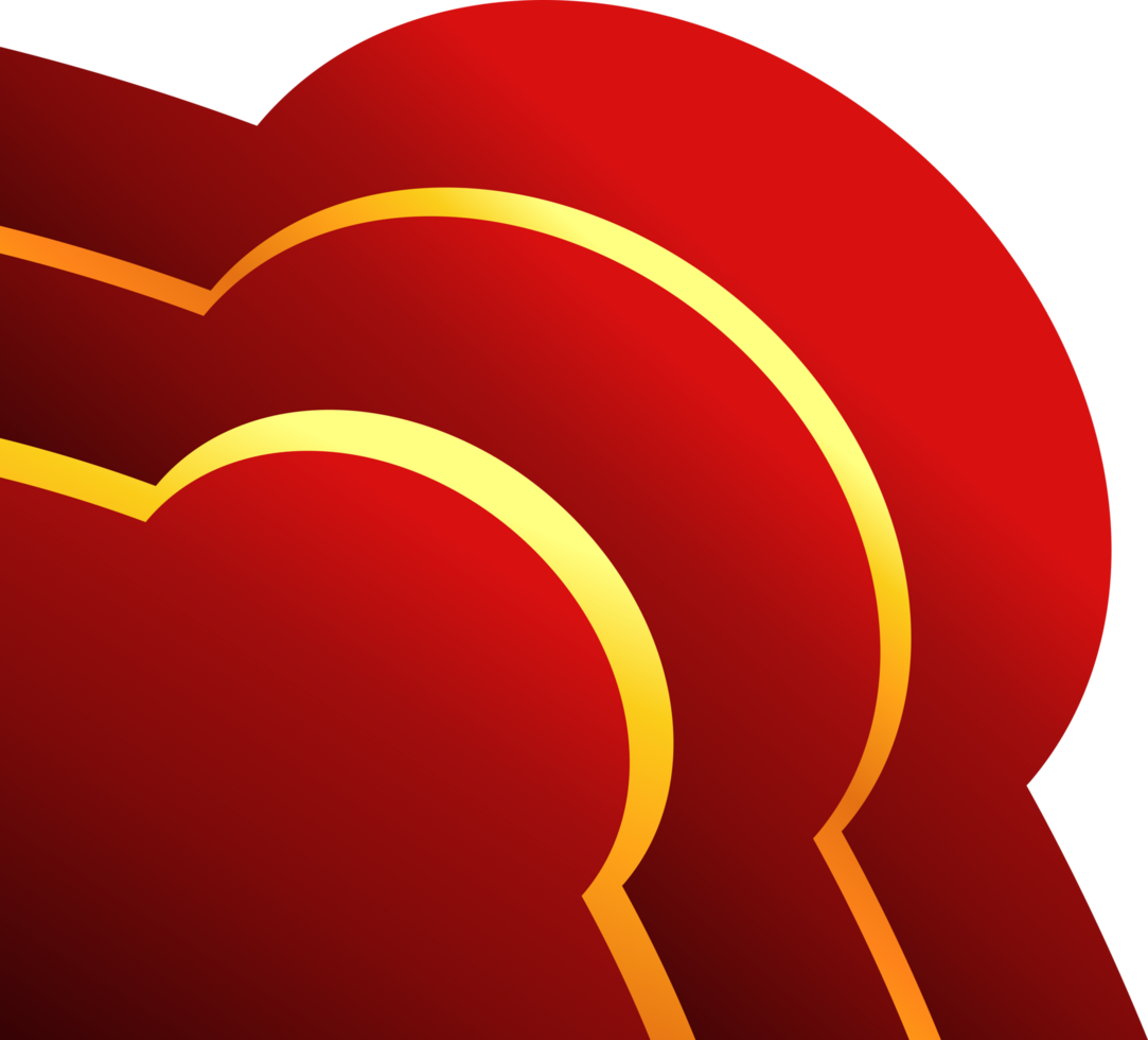 Red with gold stripe corner. Corner design element png