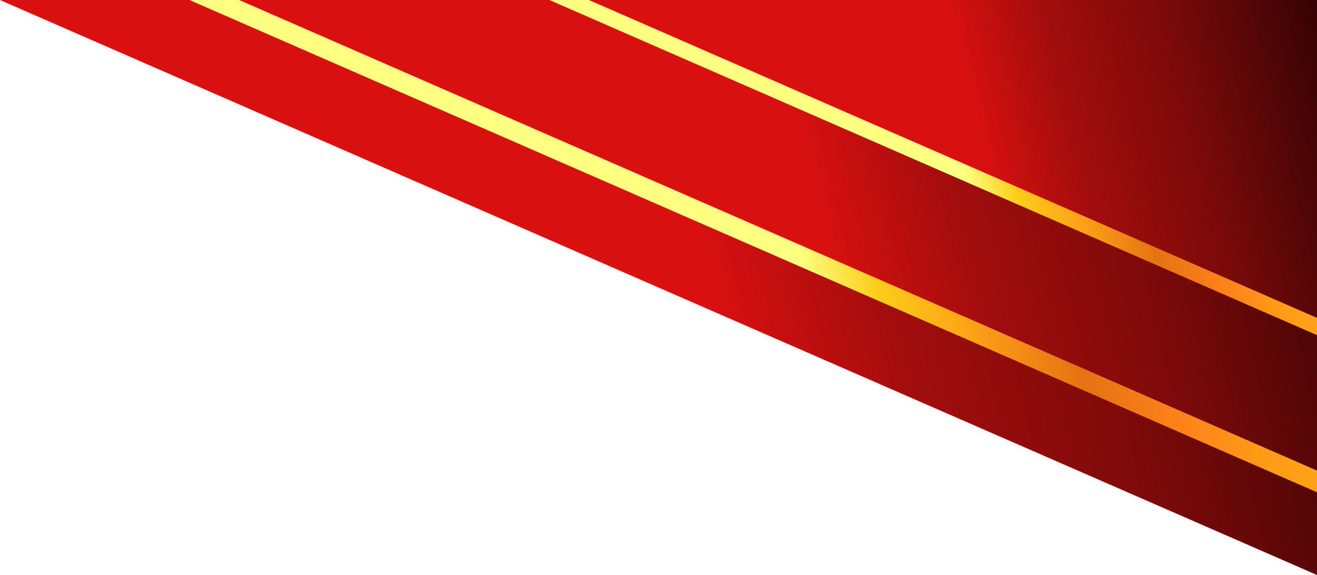 Red with gold stripe corner. Corner design element png