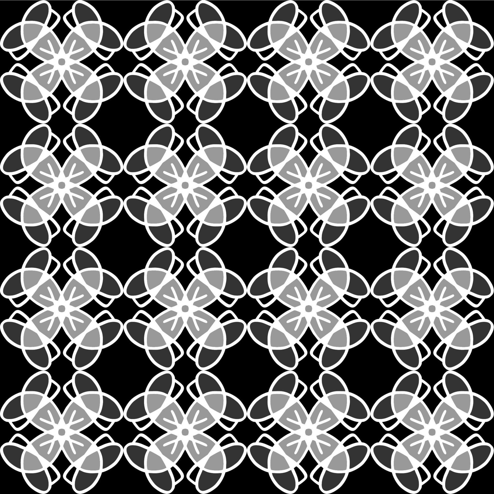 seamless pattern black white mandala vintage floral interior flat