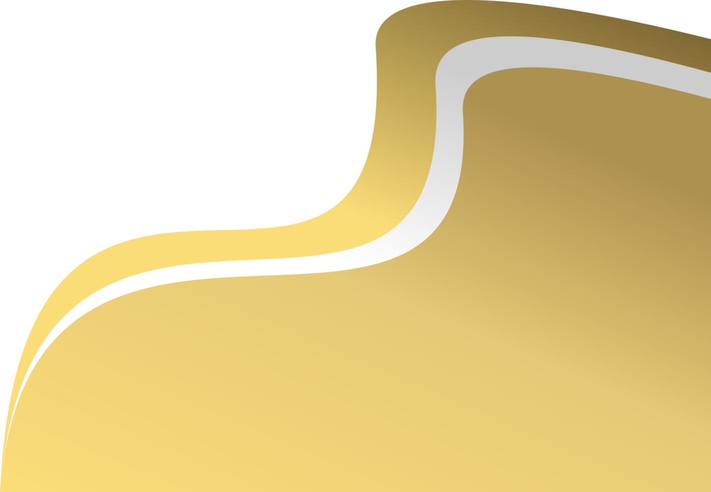 Gold silver rounded corner. Corner design element png