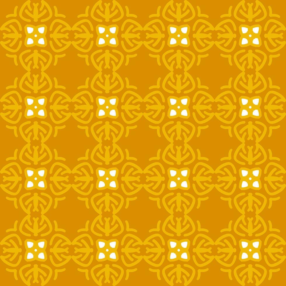 yellow orange mandala floral creative seamless design background vector