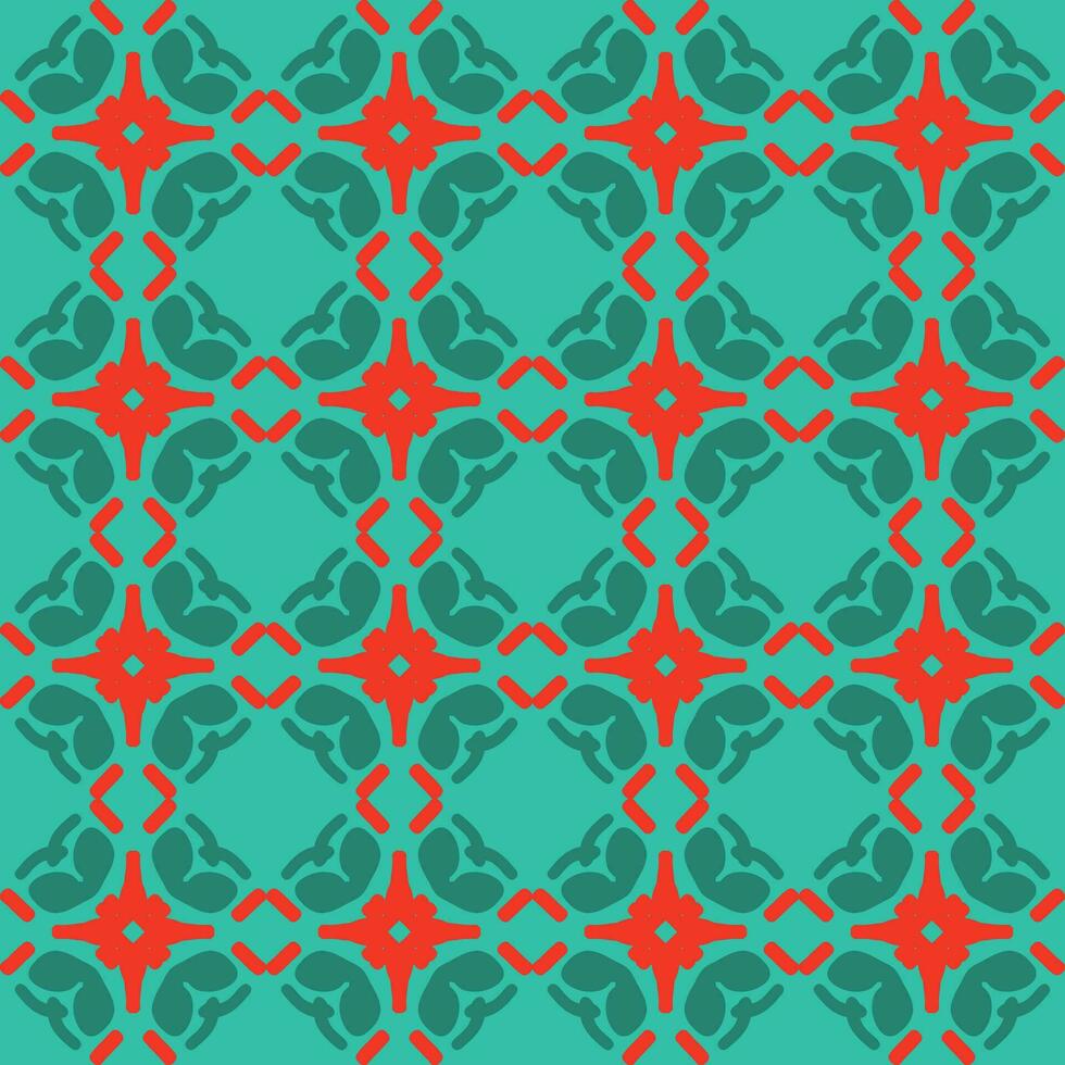 blue red mandala art seamless pattern floral creative design background vector illustration
