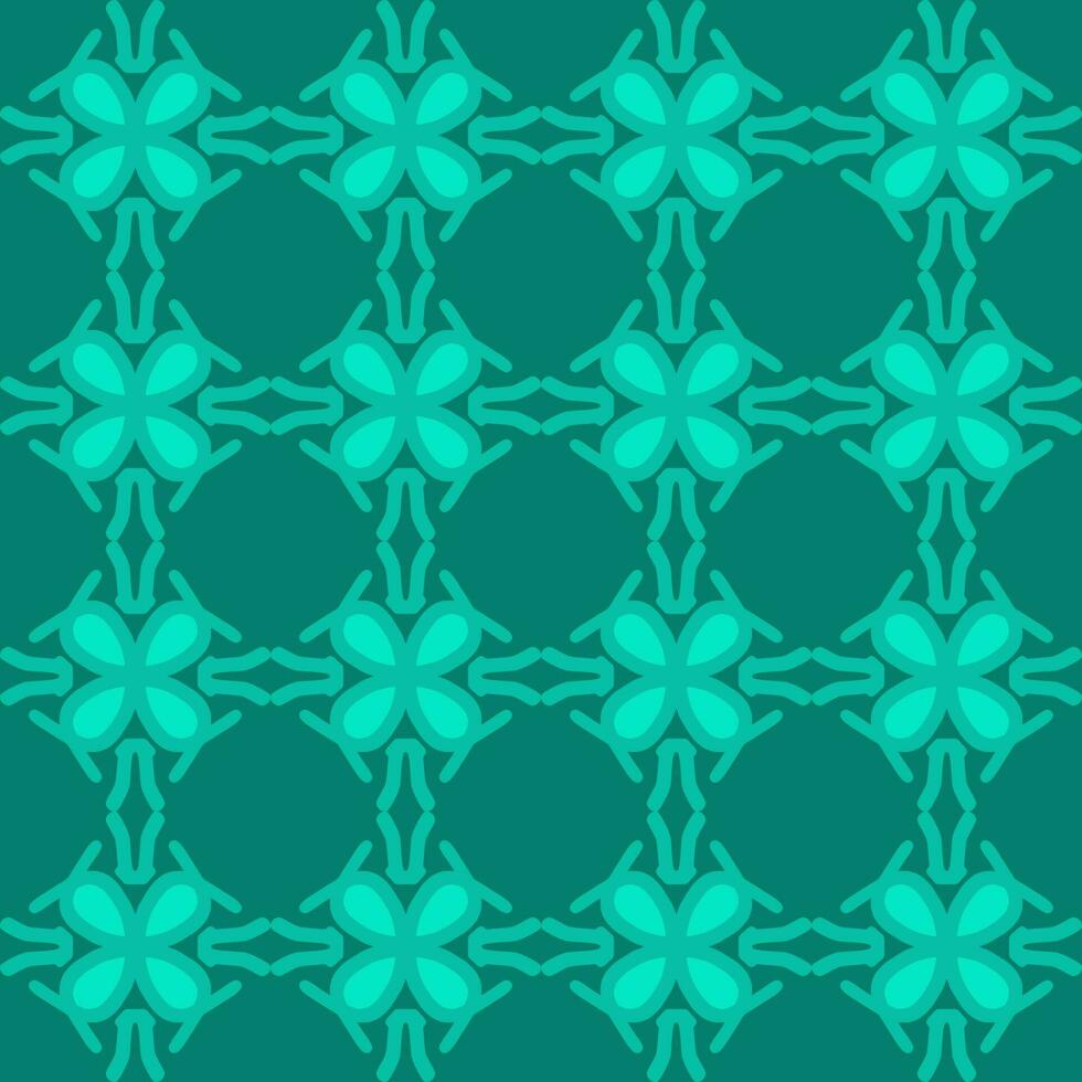 blue turquoise aqua menthe mandala art seamless pattern floral creative design background vector illustration