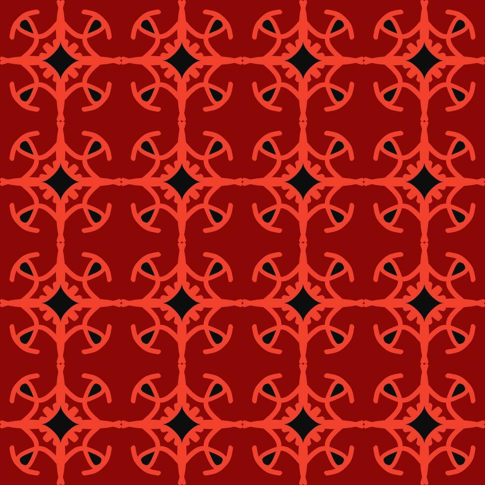 black red mandala art seamless pattern floral creative design background vector illustration
