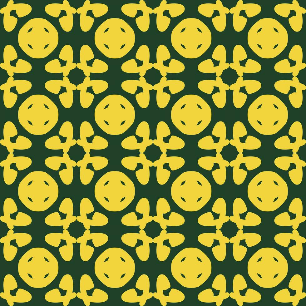 green olive yellow mandala art seamless pattern floral creative design background vector illustration