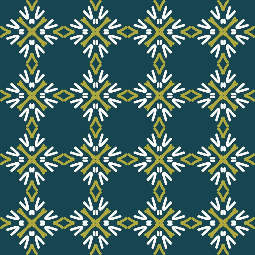 green olive yellow mandala art seamless pattern floral creative design background vector illustration