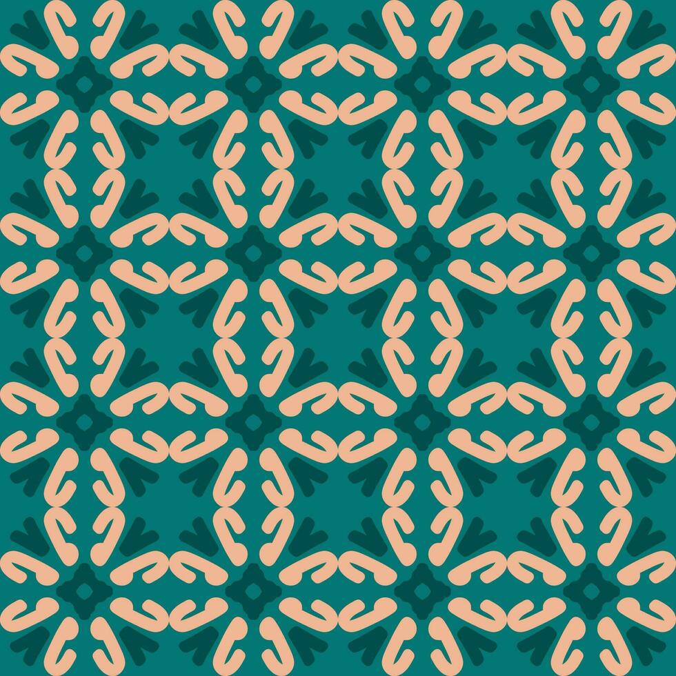 green cream mandala art seamless pattern floral creative design background vector illustration