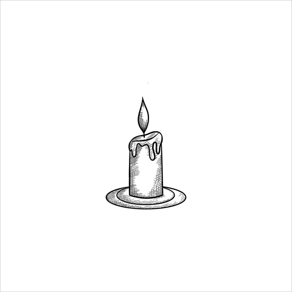 mano dibujado velas retro bocetos aislado. garabatear línea gráfico diseño. vector Clásico negro y blanco imágenes vector ilustración.