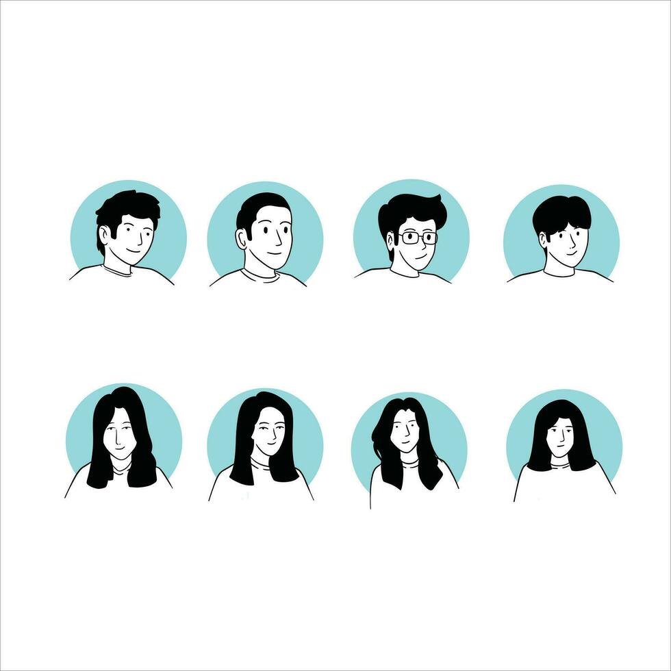 youth avatar character. simple vector illustration