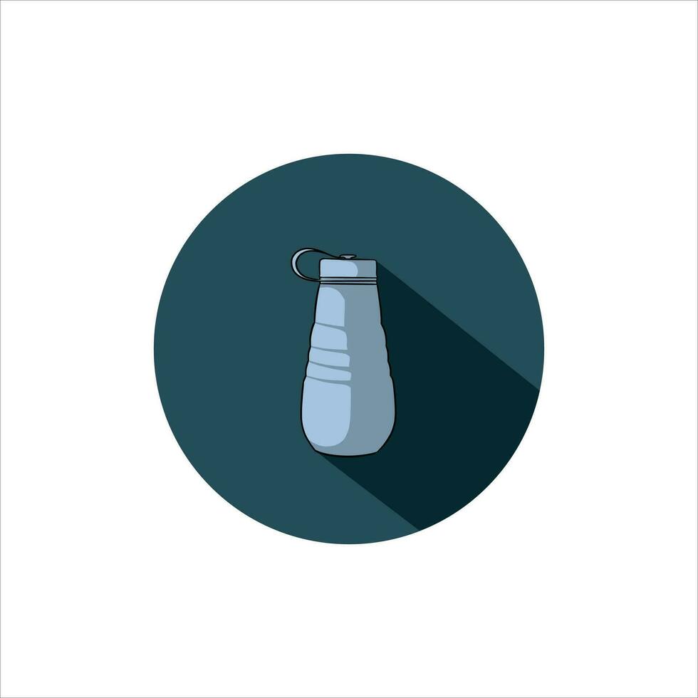 Flat Style Icon with Long Shadow. A bottle of water. Concept for education vector