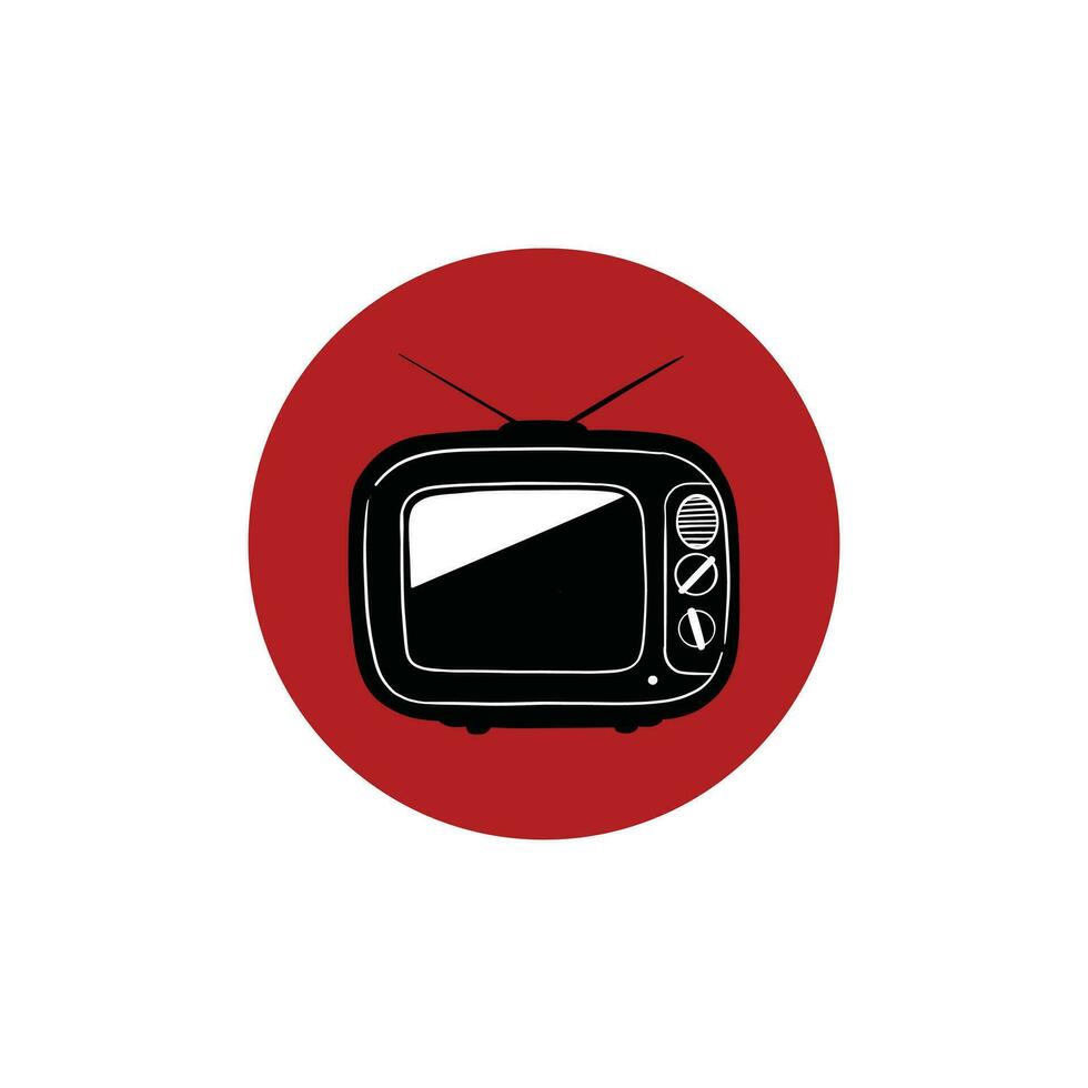 televisión antiguo retro Clásico icono valores vector ilustración negro contorno silueta