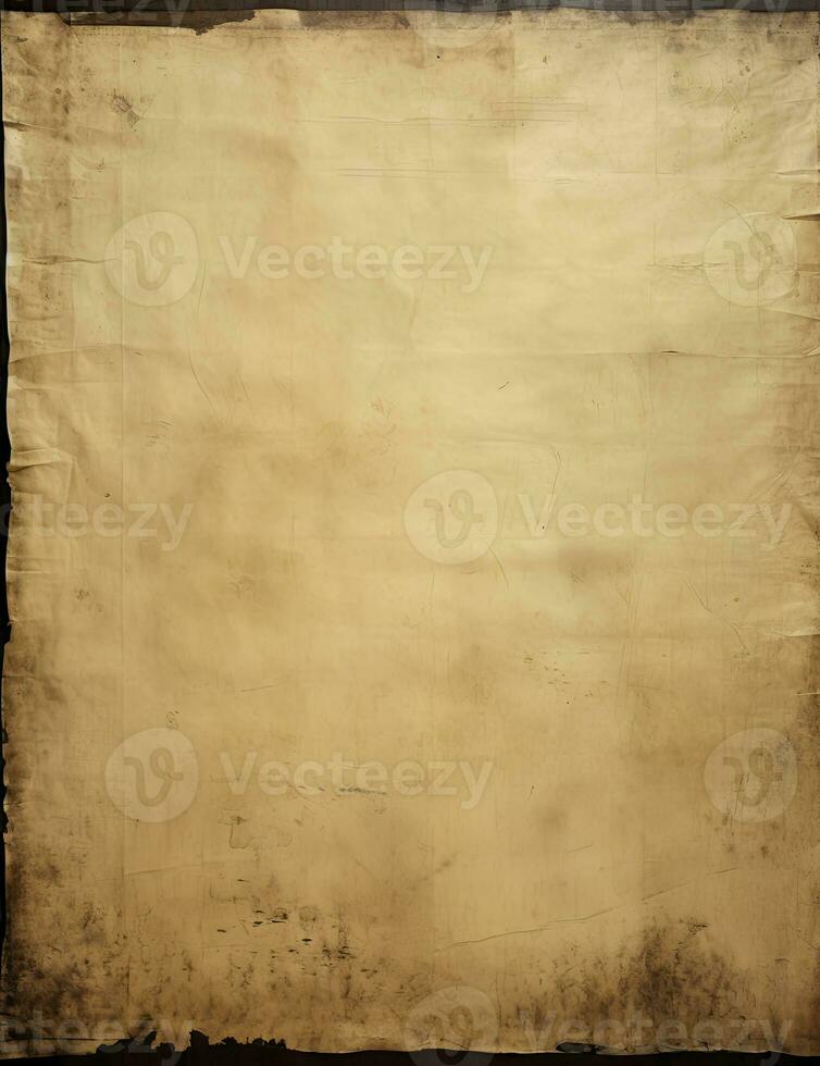 AI generated Sheet of vintage yellowed paper. AI Generated photo