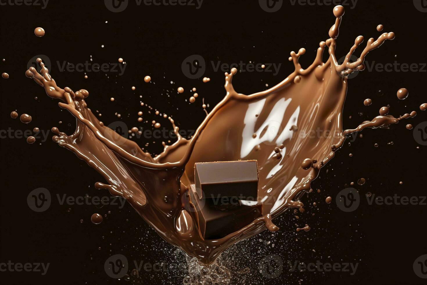 AI generated splash of chocolate or Cocoa. Generative AI photo