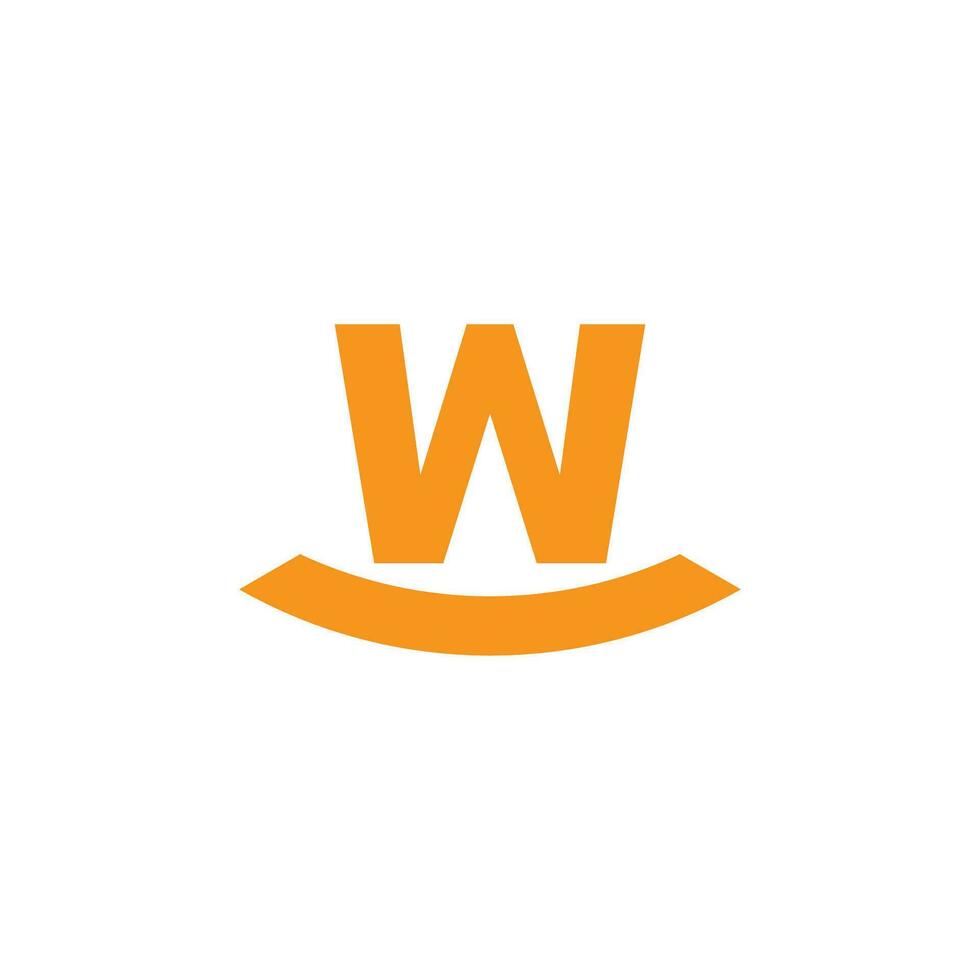 letter w smile font simple geometric logo vector
