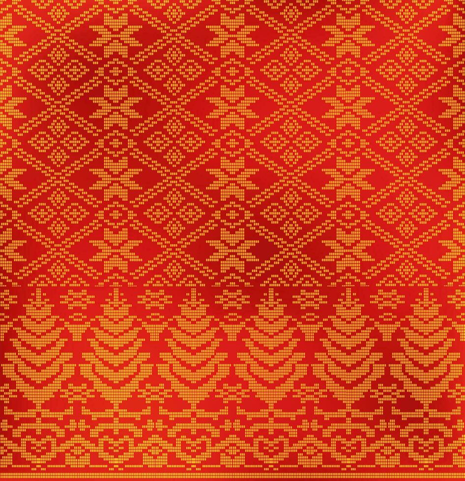 Traditional batik songket motif from palembang south sumatera vector