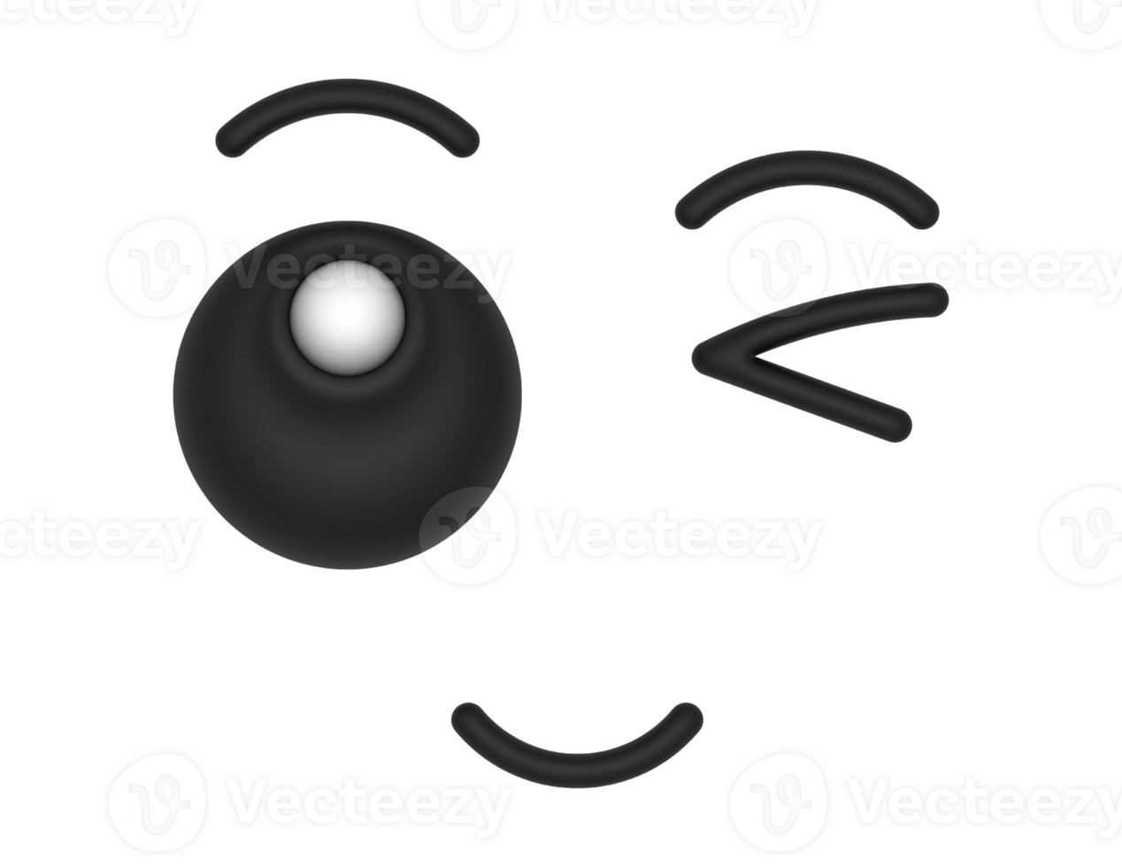 3d Cartoon Eyes Wink on a transparent background png