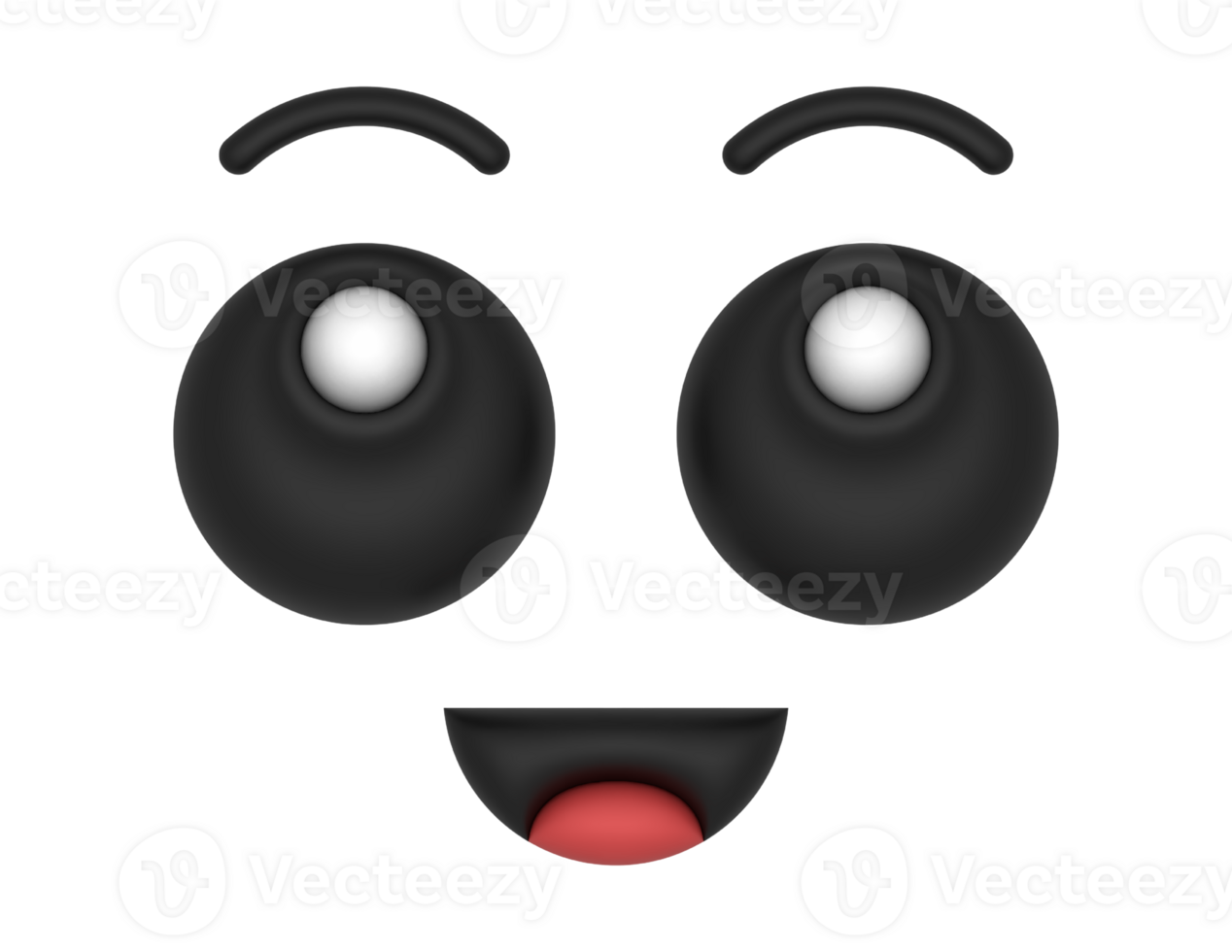 3d Cartoon Eyes Smile on a transparent background png