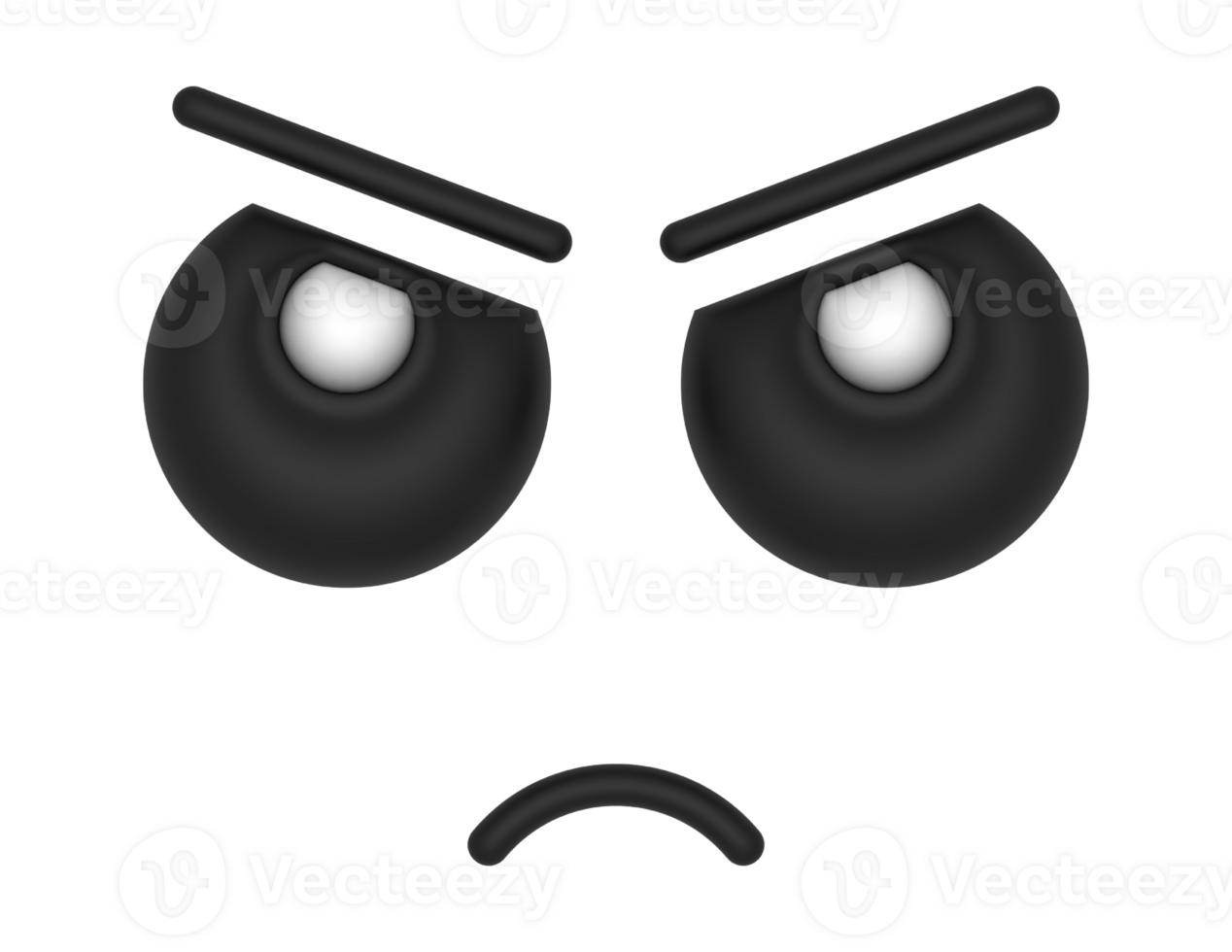 3d Angry Cartoon Eyes on a transparent background png