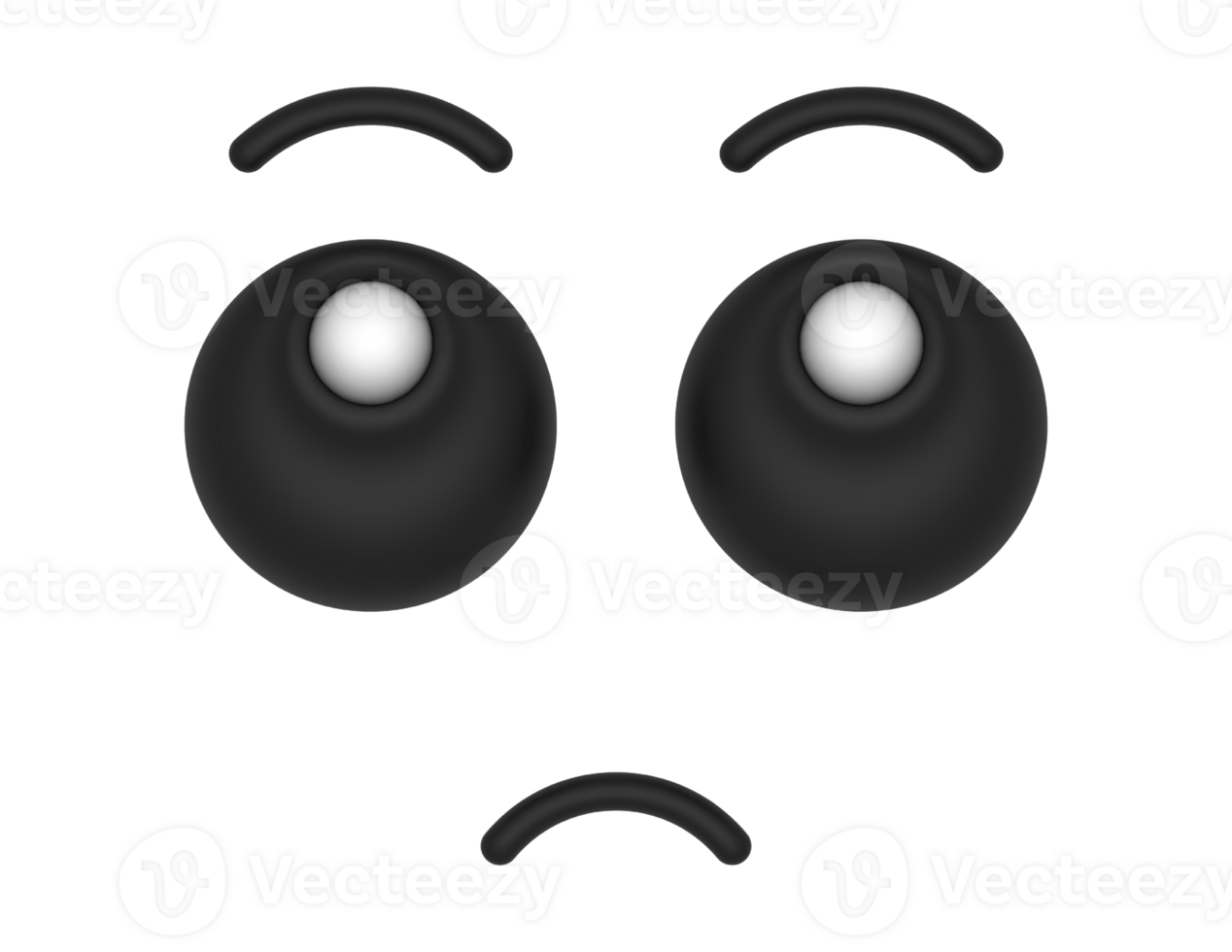 3d Cartoon Eyes Sad on a transparent background png