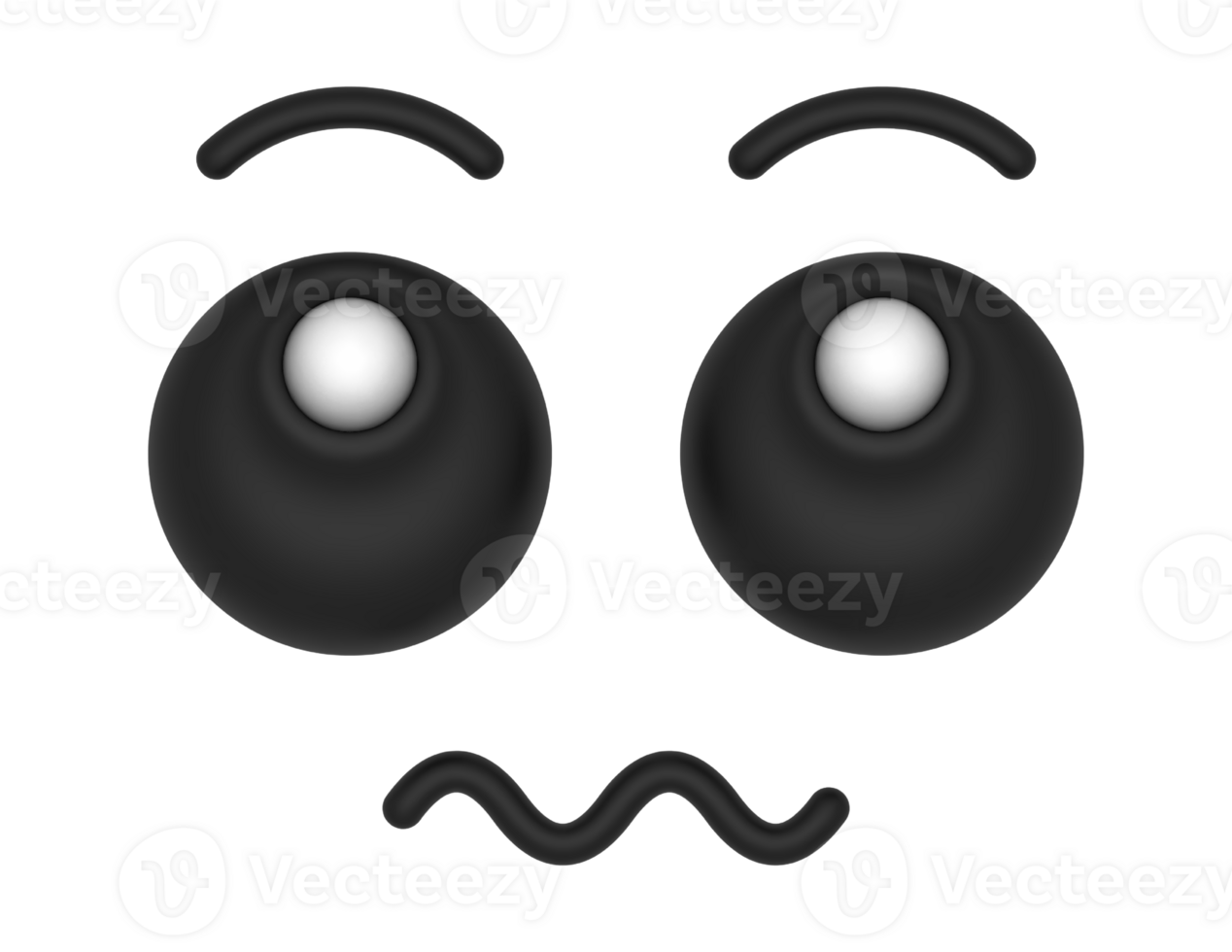 3d Cartoon Eyes Stunned on a transparent background png