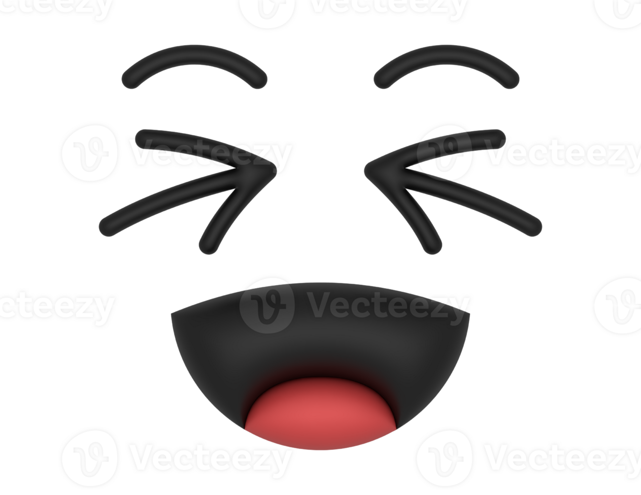 3d Cartoon Eyes Happy on a transparent background png