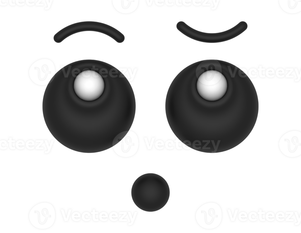 3d Cartoon Eyes Surprised on a transparent background png
