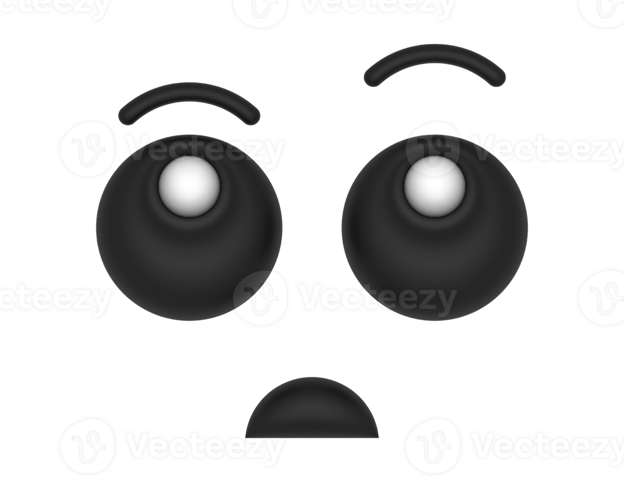 3d Surprised Cartoon Eyes on a transparent background png
