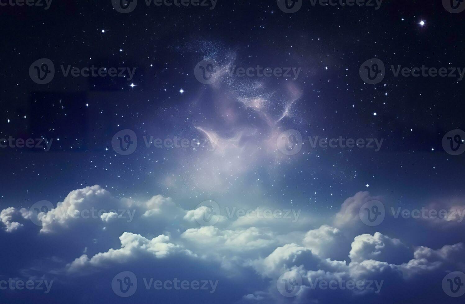 AI generated Space of night sky with clouds and stars. Generative AI photo