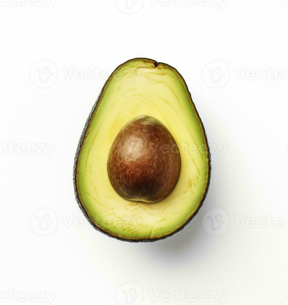 AI generated Avocado on white background. AI Generated photo