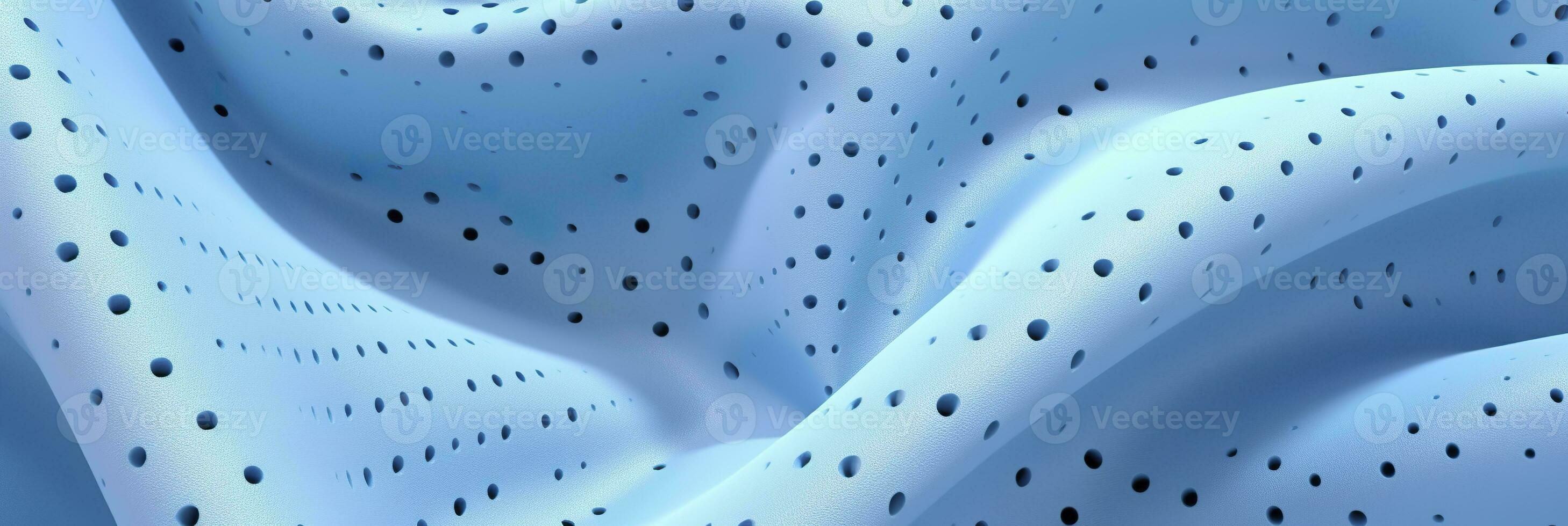 AI generated Breathable fabric dry light blue soft mesh holes floating light blue background. Generative AI photo