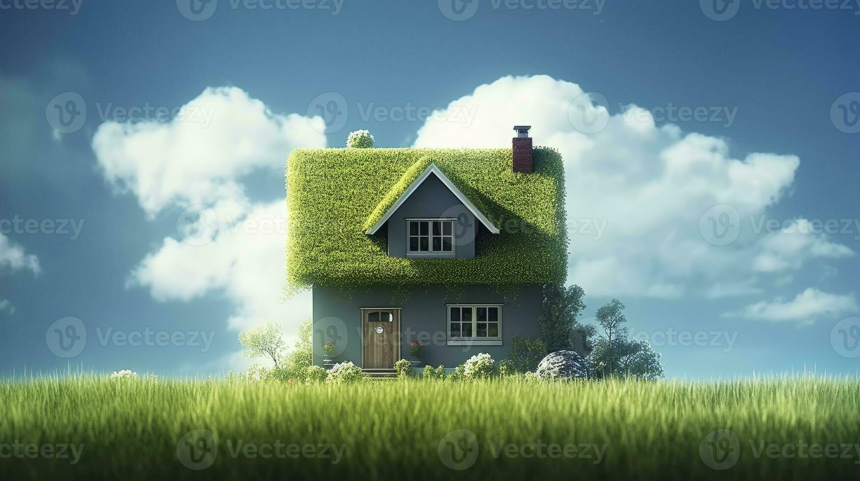 AI generated Green and environmentally friendly housing concept. AI Generated photo