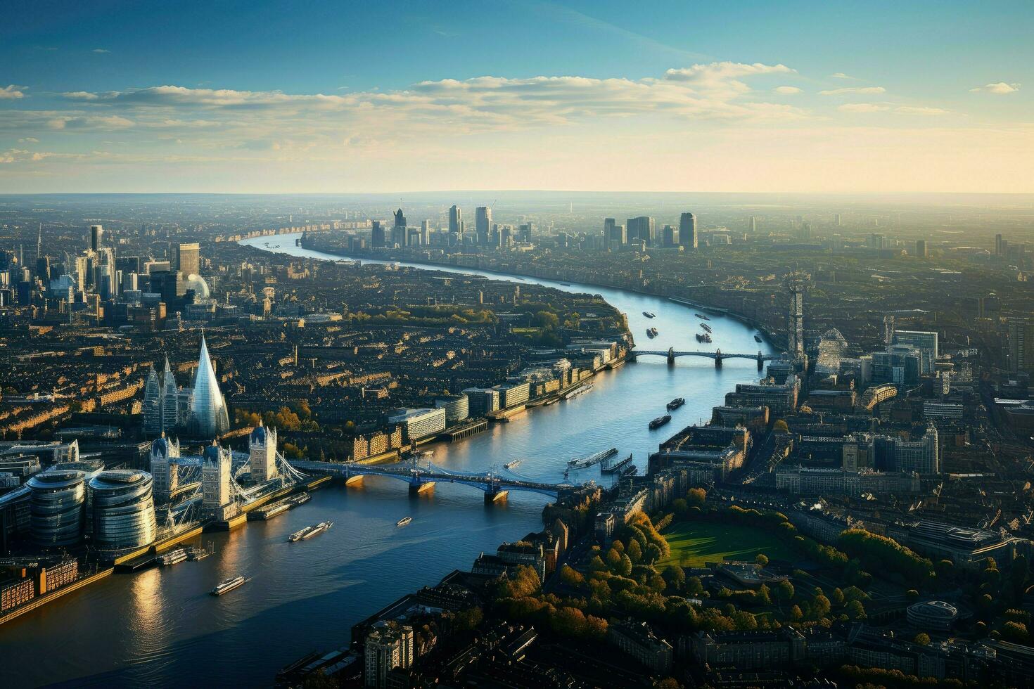 AI generated Beautiful London and the river , London City Ai generated photo