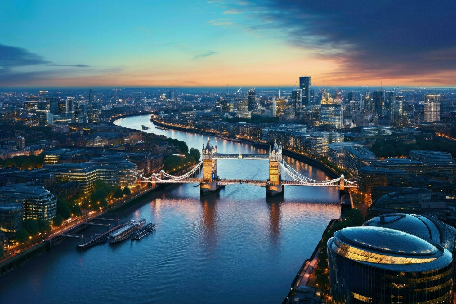 AI generated Beautiful London and the river , London City Ai generated photo
