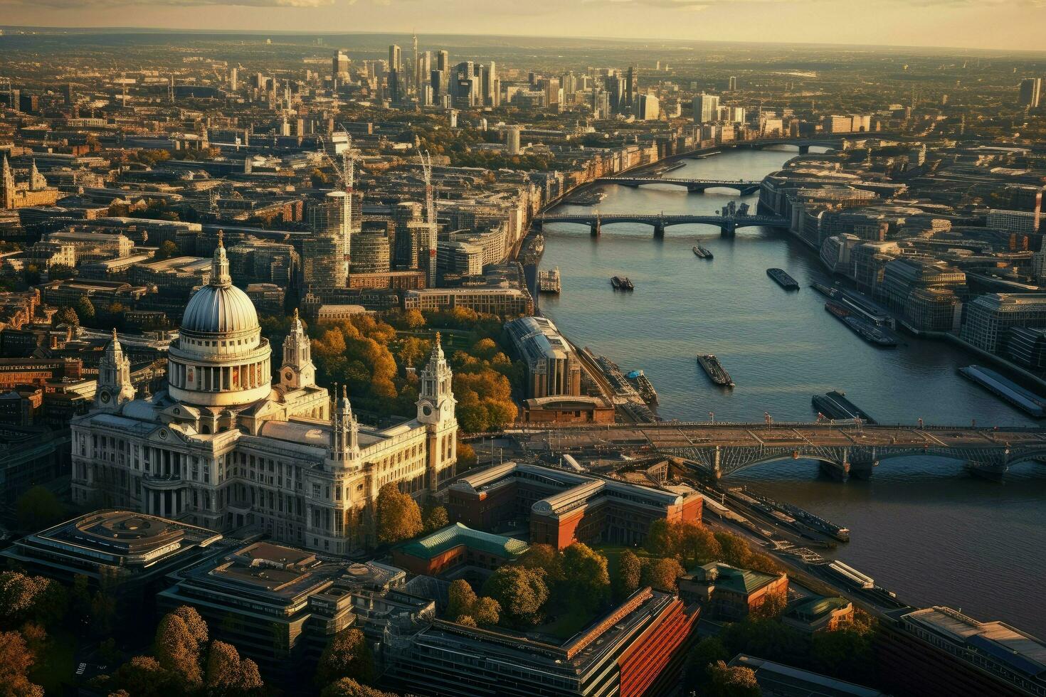 AI generated Beautiful London and the river , London City Ai generated photo