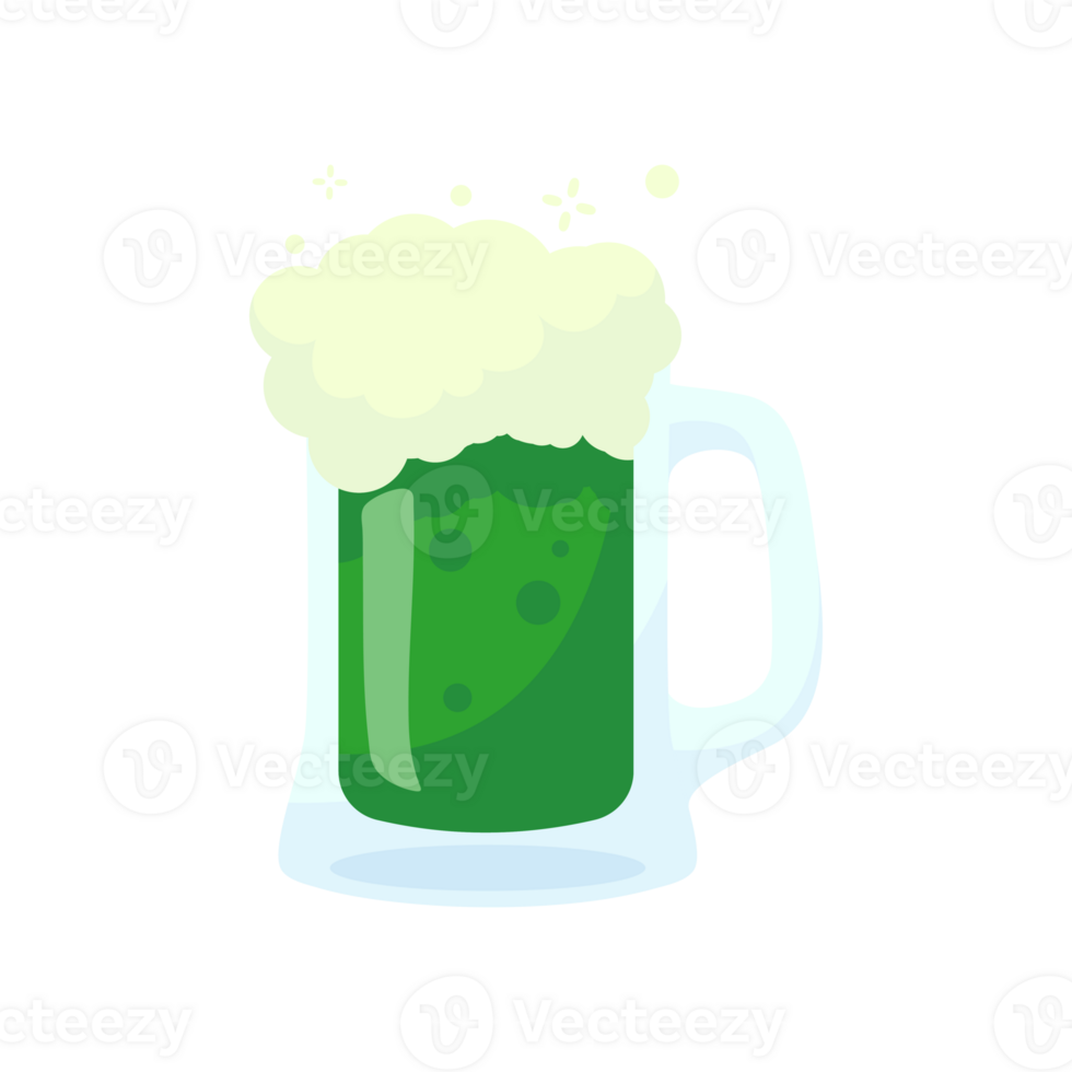 Beer in a glass with beer foam St. Patrick's Day Celebration Elements png