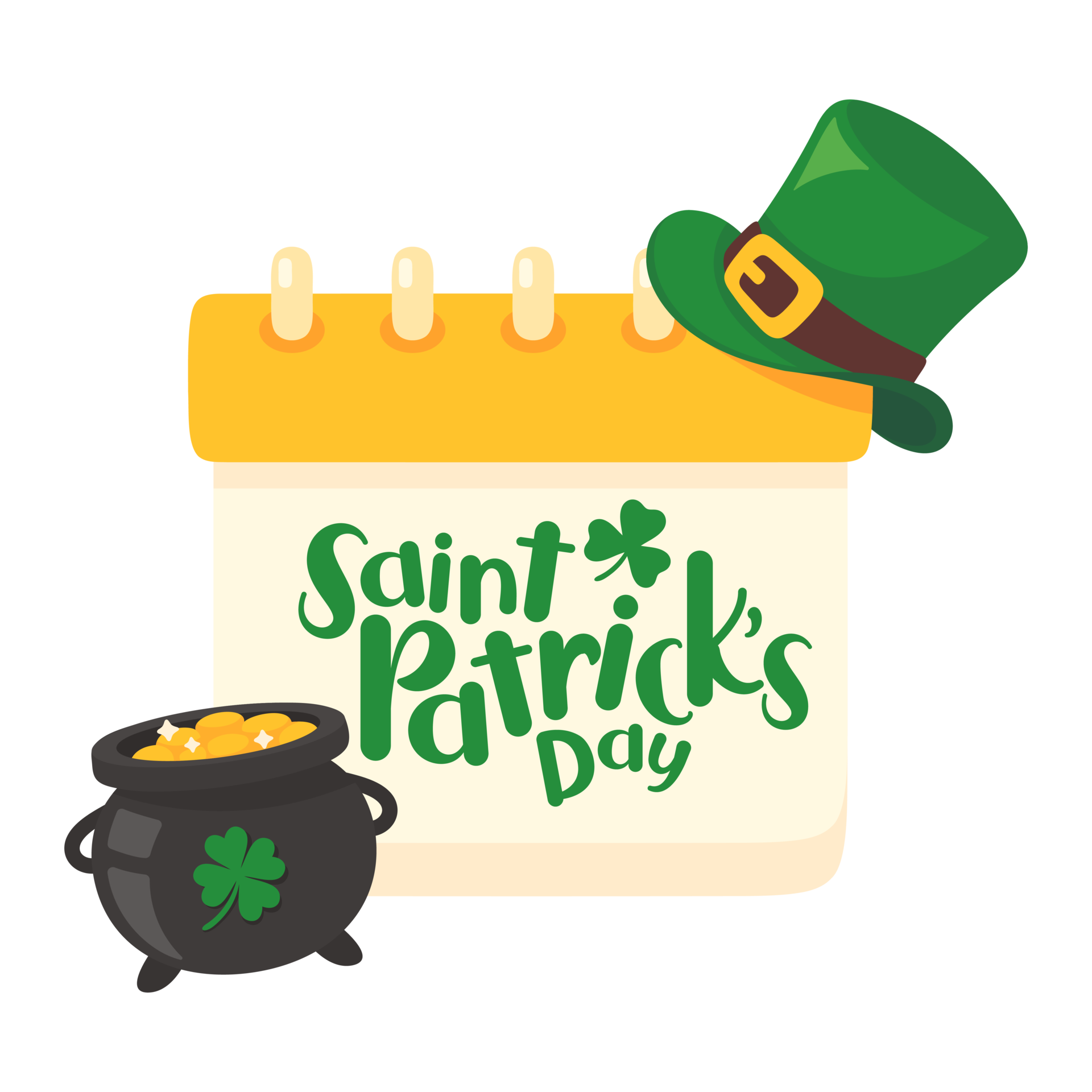 St Patrick s Day Calendar Decorated With Clover Leaves Notification Of st-patrick-s-day-calendar-decorated-with-clover-leaves-notification-of