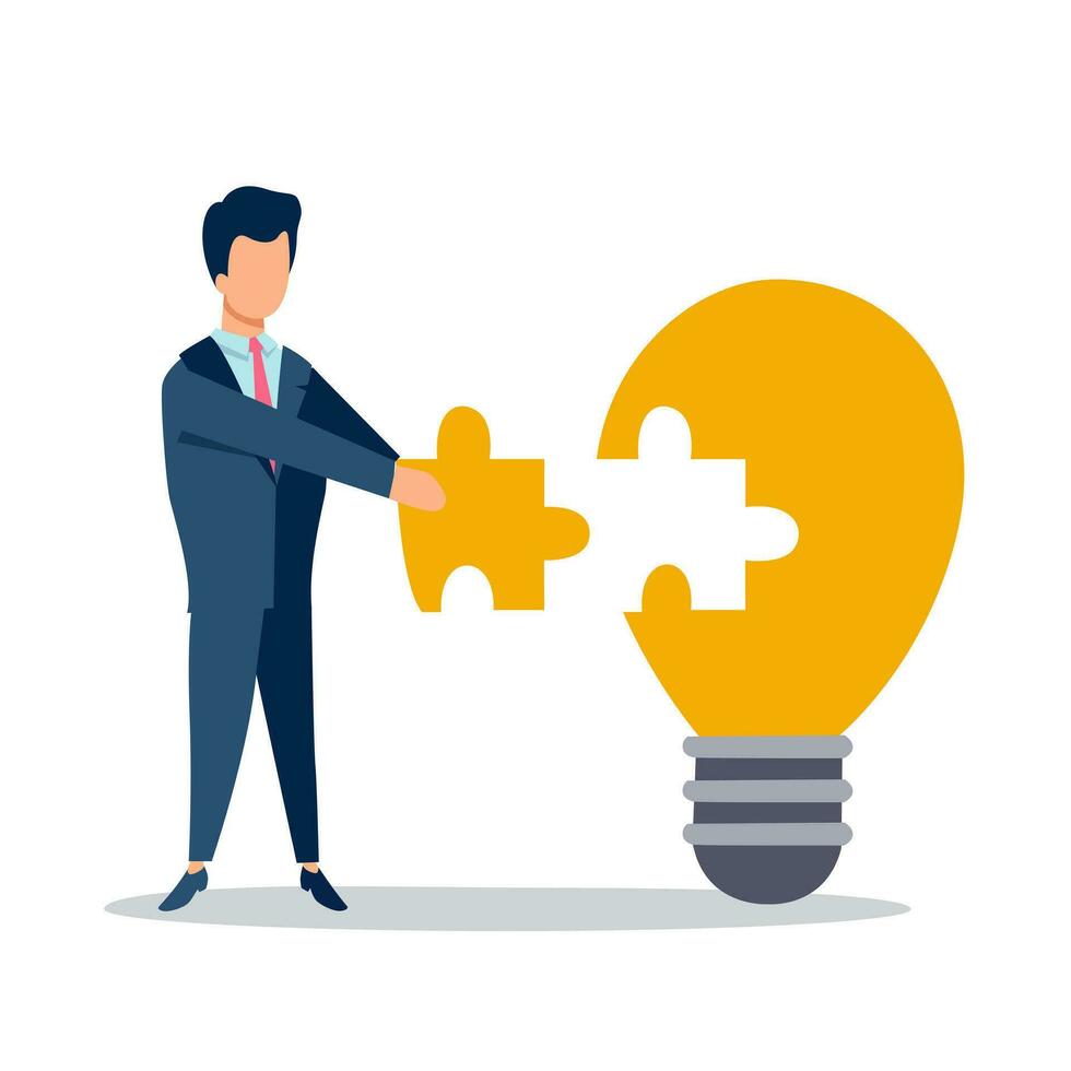 bussiness man good idea flat character vector