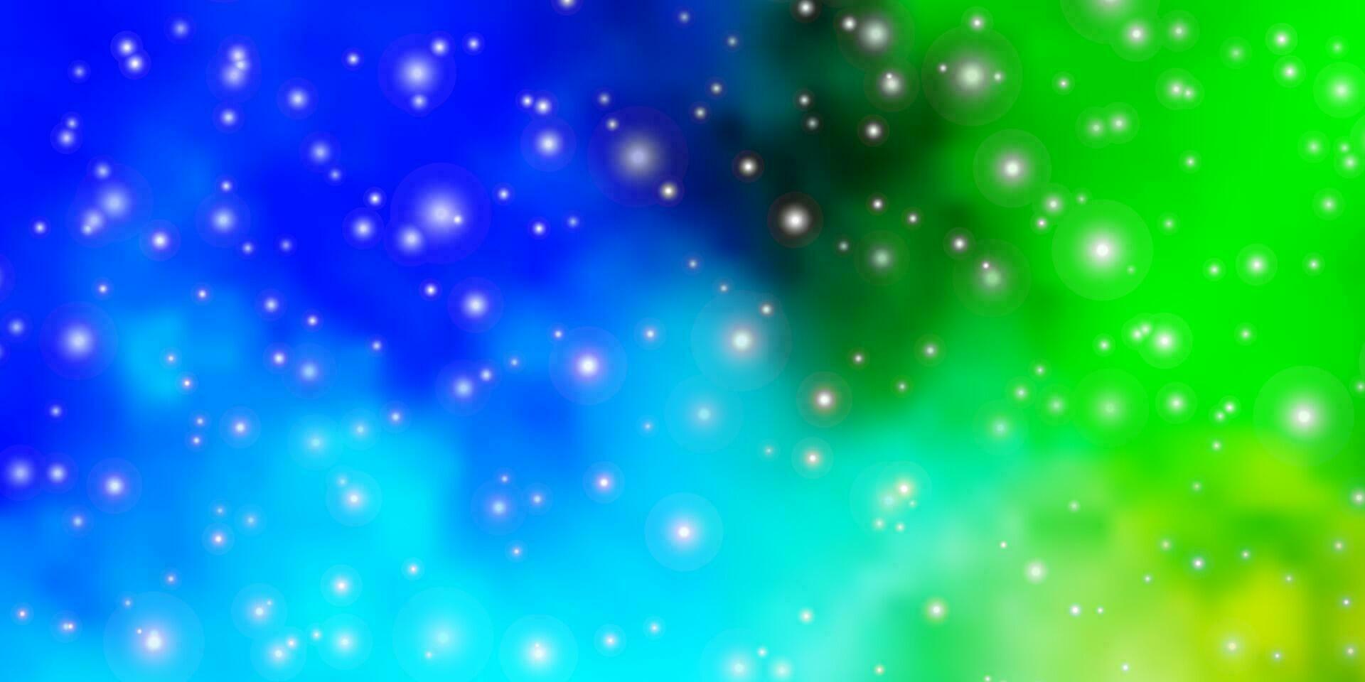 textura de vector azul claro, verde con hermosas estrellas.