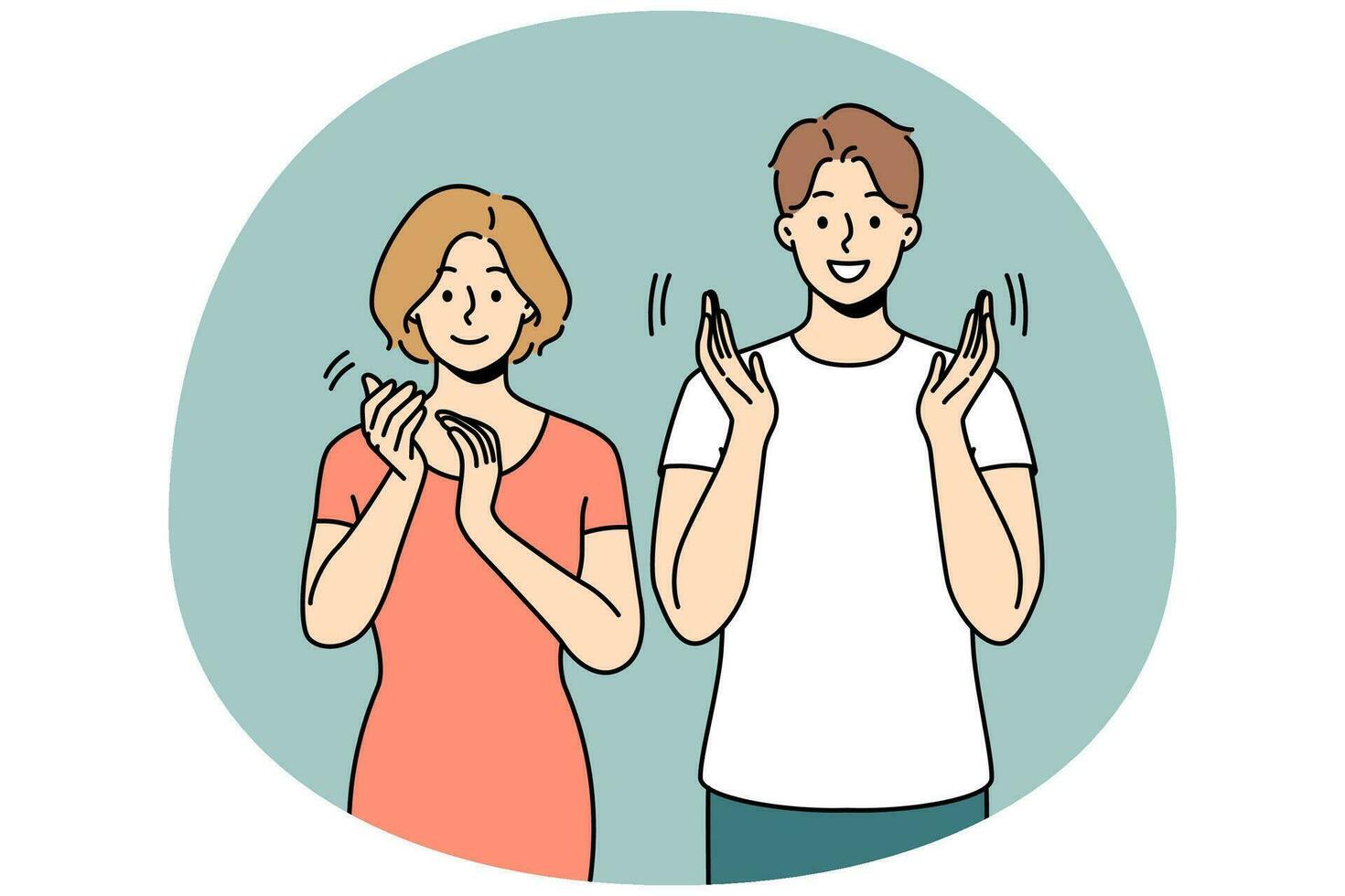 Smiling people applaud showing appreciation vector