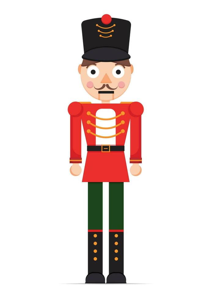 Nutcracker in Flat Style Vector Isolated on White Background